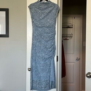 NWT THE MAYA RUCHED COWL-NECK DRESS: LACE EDITION